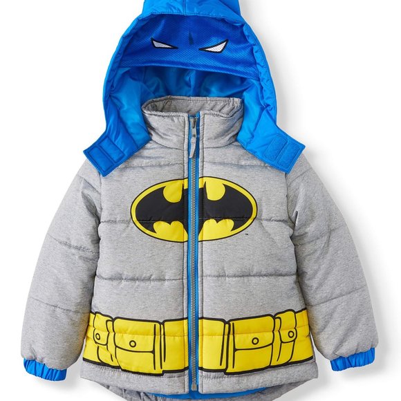Toddler Batman Jacket Puffy Ski Coat 